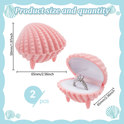 2Pcs Velvet Rings Gift Storage Boxes AJEW-GO0002-24A-01-1