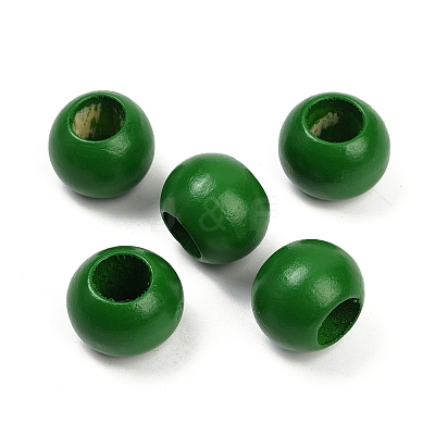 Spray Painted Wood European Beads WOOD-F017-05I-1