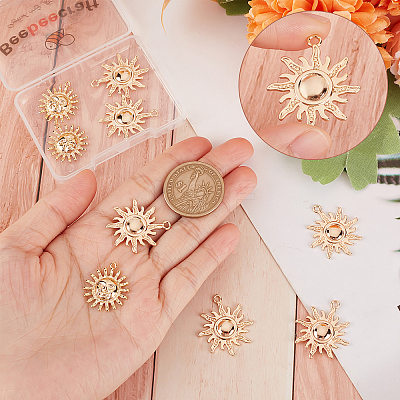 12Pcs 2 Style Brass Pendants KK-BBC0004-66-1