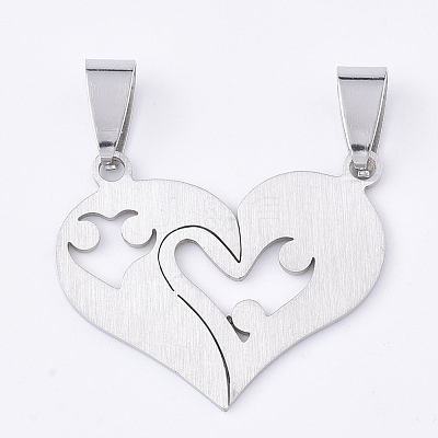 Non-Tarnish 201 Stainless Steel Split Pendants STAS-T048-17-1