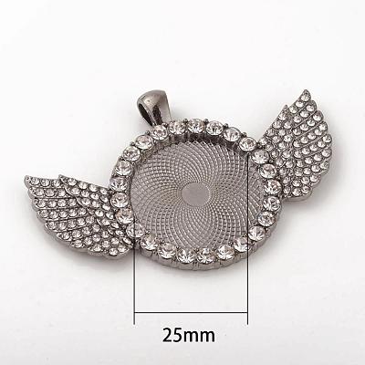 Alloy Pendant Cabochon Setting ALRI-WH0005-11B-1