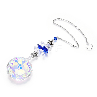 K9 Crystal Glass Big Pendant Decorations HJEW-PW0001-012B-1