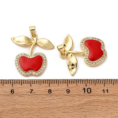 Brass Micro Pave Cubic Zirconia Pendants KK-D390-18G-01-1