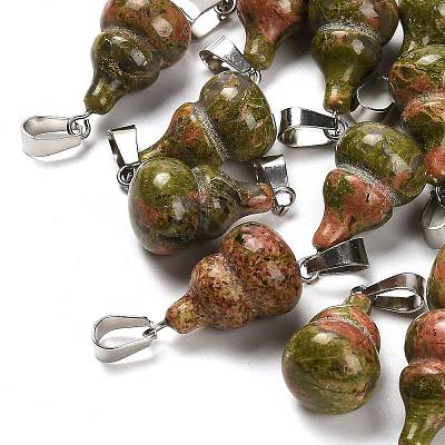 Natural Unakite Pendants G-B127-03P-04-1