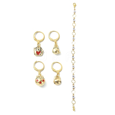 5Pcs Cat Number Knitting Row Counter Chains & Locking Stitch Markers Kits HJEW-JM01561-1