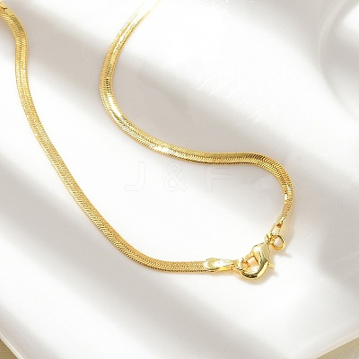 Brass Flat Snake Chain Necklaces NJEW-A042-02G-02-1