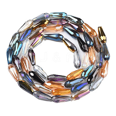Electroplate Transparent Glass Beads Strands X-EGLA-Q026-014-1