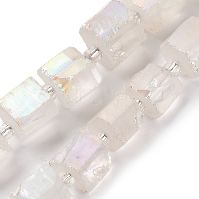 Electroplated Natural Quartz Beads Strands G-G767-02-16-1