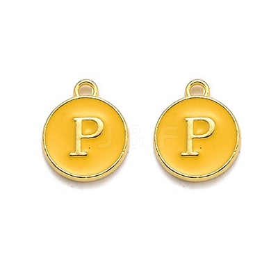 Golden Plated Alloy Enamel Charms ENAM-Q437-13P-1