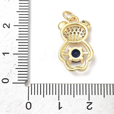Brass Micro Pave Cubic Zirconia Pendants KK-Q068-04A-1
