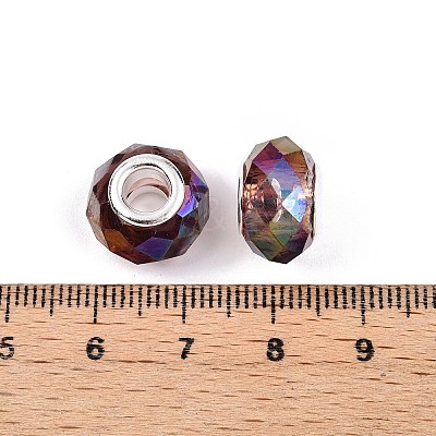 Transparent Glass European Beads X-GPDL-N004-D14mm-A08-1