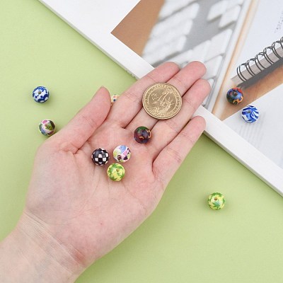 Opaque Printed Acrylic Beads MACR-S271-12mm-M-1