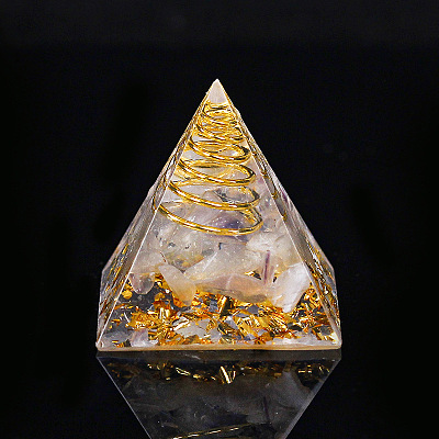 Orgonite Pyramid Resin Display Decorations X-G-PW0005-05P-1