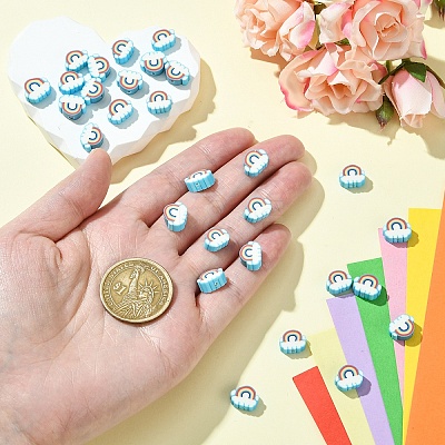 30Pcs Handmade Polymer Clay Beads CLAY-YW0002-26A-1