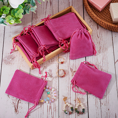 20Pcs Rectangle Velvet Drawstring Pouches TP-TA0001-04C-1