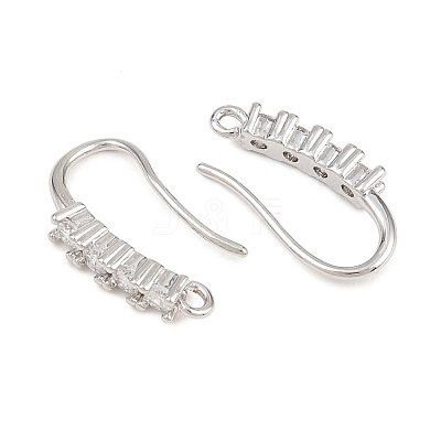 Brass Rhinestone Earring Hooks KK-C261-01C-P-1