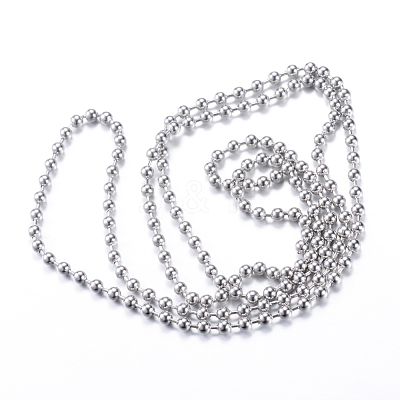 Tarnish Resistant 304 Stainless Steel Ball Chains CHS-R010-31-1