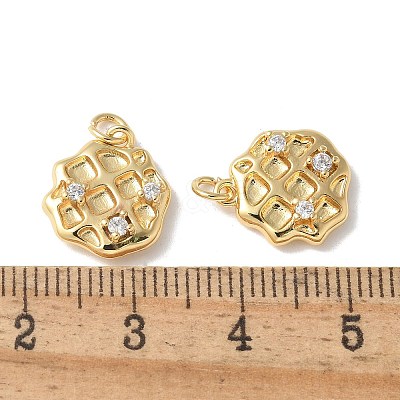 Brass Micro Pave Clear Cubic Zirconia Pendants LS-KK-Q031-05G-1