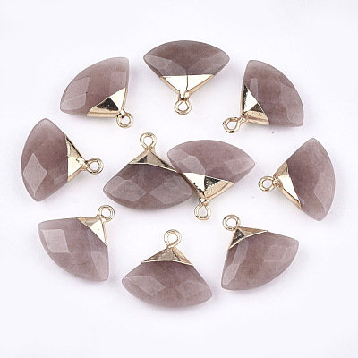 Electroplate Natural Strawberry Quartz Pendants G-T112-04B-1