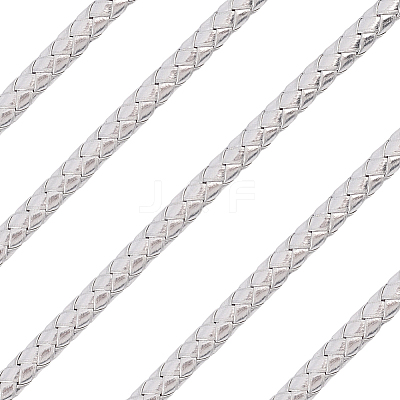 5M Braided Round PU Leather Jewelry Cord OCOR-GF0004-96B-04-1