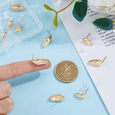 12Pcs 2 Style Brass Stud Earring Findings KK-FH0004-95-1