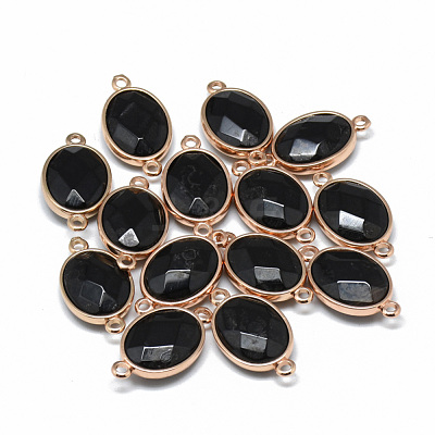 Dyed Natural Dyed & Heated Black Agate Links connectors G-T073-05K-1