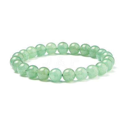 Natural Green Aventurine Round Beads Stretch Bracelets BJEW-PH0001-8mm-24-1