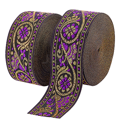 Ethnic Style Embroidery Polyester Ribbons OCOR-WH0070-10F-07-1