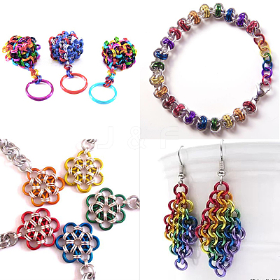 600pcs 6 Colors Aluminum Jump Rings ALUM-CJ0001-14-1