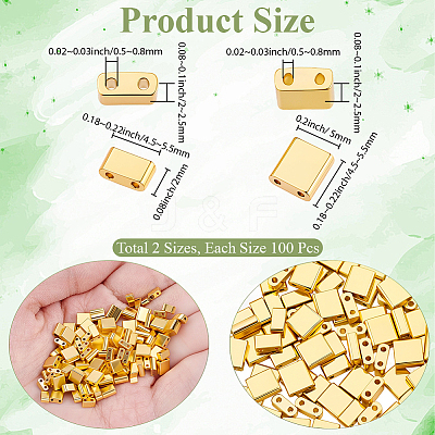 200Pcs 2 Styles Electroplate Glass Seed Beads SEED-BBC0001-01-1