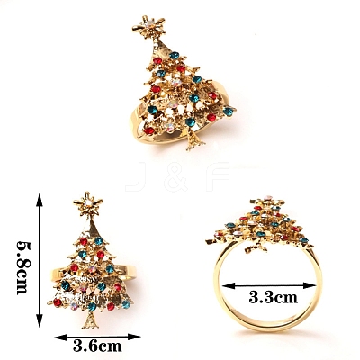 Christmas Tree Alloy Napkin Rings AJEW-TAC0027-11B-1