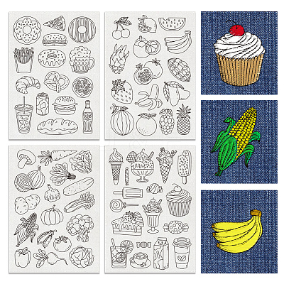 4 Sheets 11.6x8.2 Inch Stick and Stitch Embroidery Patterns DIY-WH0455-042-1