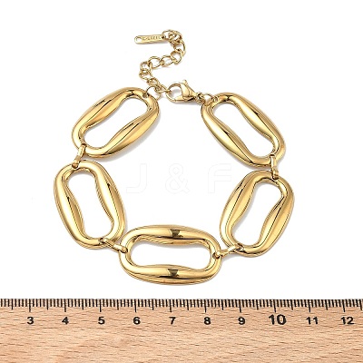 304 Stainless Steel Oval Link Chain Bracelets for Women BJEW-D456-05G-1
