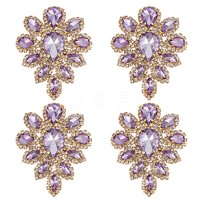 4Pcs Teardrop Shape Hotfix Rhinestone PATC-FG0002-25C-1