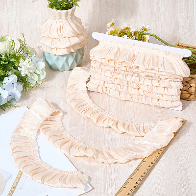 5M Double Layer Polyester Pleated Lace Ribbon OCOR-CY0001-41E-1