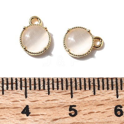 Flat Round Brass Charms KK-D024-03B-G-1