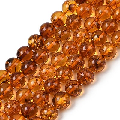 Natural Amber Beads Strands G-L095-B01-8mm-03-1
