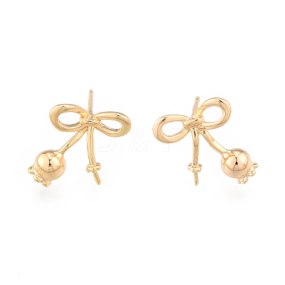 Brass Stud Earring Findings KK-N216-538-1