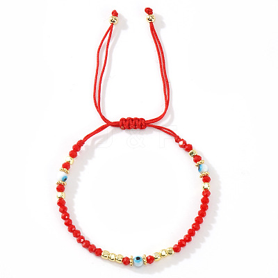 Bohemian Glass & Brass Beads Braided Bead Bracelets for Women BJ5189-3-1