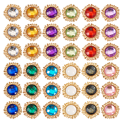 48Pcs 12 Colors Glass Cabochons GLAA-TA0001-52-1