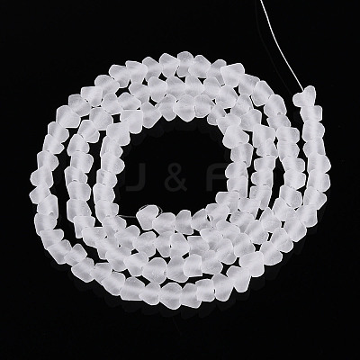 Frosted Transparent Glass Beads Strands GLAA-N016-4mm-11-1