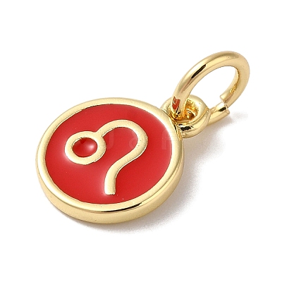 Real 18K Gold Plated Brass Enamel Charms KK-L216-001G-H03-1