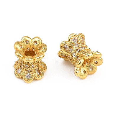 Brass Micro Pave Clear Cubic Zirconia Beads CU-CBA6A75-11G-1