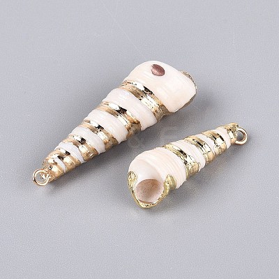 Electroplated Natural Shell Pendants BSHE-Q020-06-1