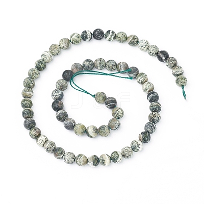 Natural Silver Line Jasper Beads Strands G-L549-01-6mm-1