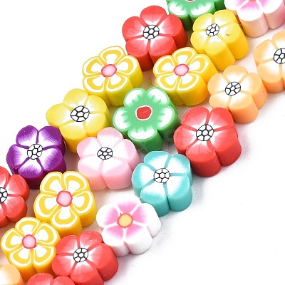 Handmade Polymer Clay Beads Strands CLAY-S096-042F-1