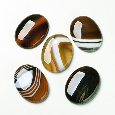 Natural Striped Agate/Banded Agate Cabochons X-G-F296-02-30x40mm-1
