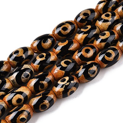 Natural Tibetan Agate 3-Eye Beads Strands G-T138-195C-1