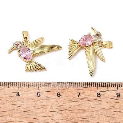 Brass Micro Pave Cubic Zirconia Pendants KK-G533-06G-02-1