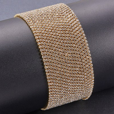 Brass Rhinestone Strass Chains CHC-T001-SS6-01C-1